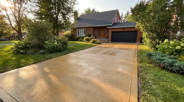 Freshly poured and finished residential driveway, Ottawa