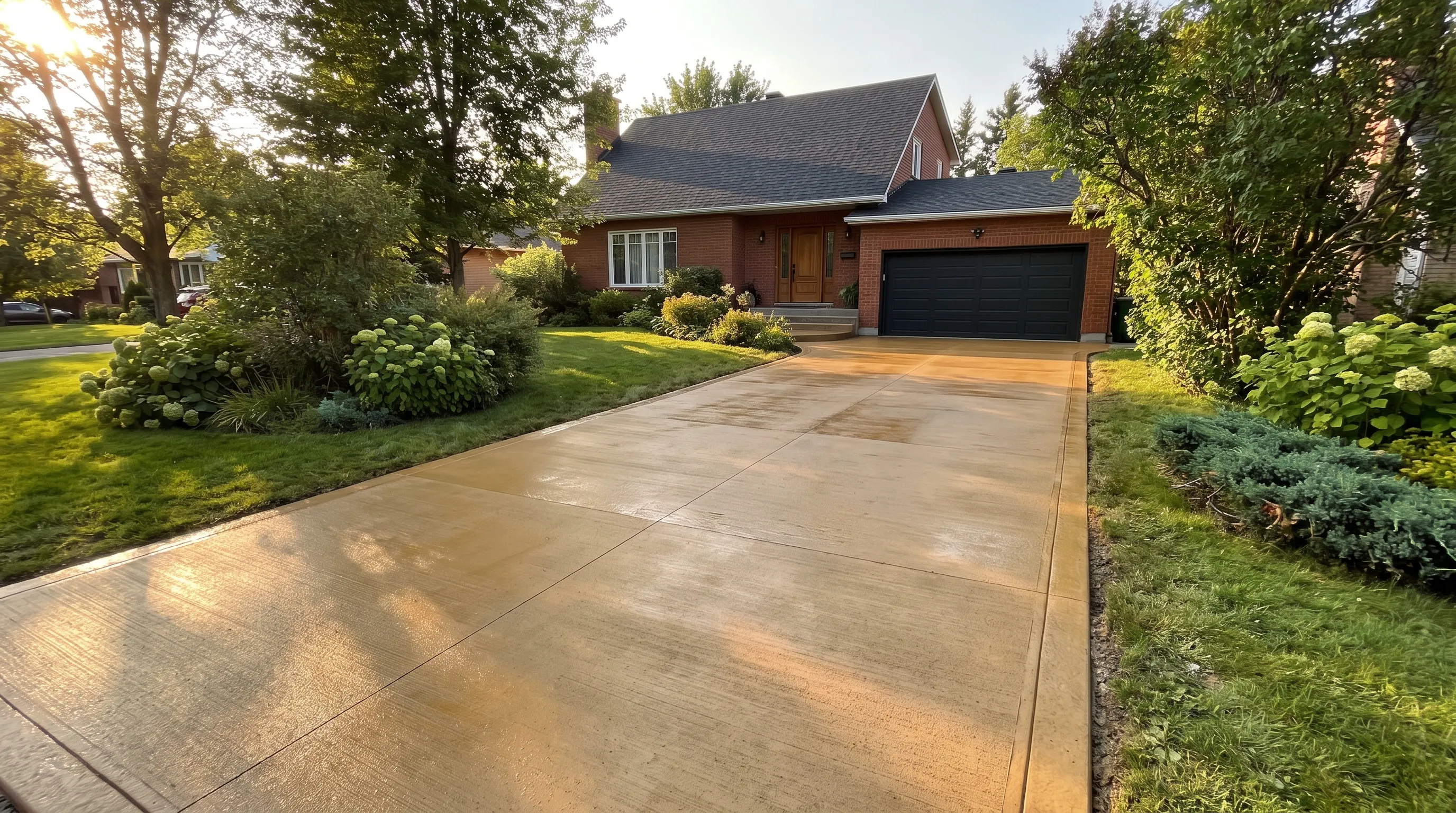 Freshly poured and finished residential driveway, Ottawa